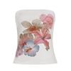Estilo Puro Deseo Nicho Diseño de Alta Gama Floral Romántico Francés Estampado Top Tubo Ajustado Al Cuerpo Ropa Interior Ropa Exterior para Mujeres