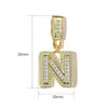 Colar Europeu e Americano Transfronteiriço Novo Estilo Pingente com Design de Letra 26 Letras Micro-Incustado com Diamante, Material de Cobre com Senso de Design