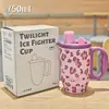 Taza de Café Moderna Sencilla con Estampado de Leopardo Acero Inoxidable Vacío Portátil Taza de Agua con Popote Taza de Regalo Exquisita Taza de Regalo para Damas