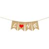 Propuesta Compromiso Decoración Fiesta Día de San Valentín Flor AMOR Encaje de Algodón AMOR Tela Bandera Triangular