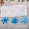 Resina de Cristal DIY Colgante Molde de Silicona Colgante Copo de Nieve Navideño Adorno de Tres Piezas Colgante con Agujero Copo de Nieve Recortado