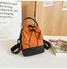 Bolso Cruzado de Marca de Moda Transfronteriza para Hombres y Mujeres, Deportes al Aire Libre, Cordón con Cordón para Niñas, Combinación de Colores, Mochila Pequeña Tipo Cubo de un Solo Hombro Estilo Coreano