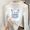 Ropa interior base forrada de polar para niñas, nuevo estilo otoño/invierno, camiseta de manga larga cálida y elegante para niñas pequeñas