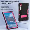 Nueva Funda Plana de Silicona de Contraste Samsung Tab S9 X710 S9Plus Anticaída con Soporte de PC Protector