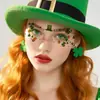 Adesivos de Tatuagem de Trevo Irlandês Novos Transfronteiriços High-End St. Adesivos Faciais de Maquiagem para o Dia de São Patrício