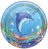 Mm083 Mundo Submarino Delfín Fiesta Oceánica Fiesta Navideña Pancarta para 8 Personas Juego de 4 Piezas Plato de Papel Vaso de Papel