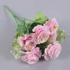 6 flores de hibisco artificiais, pequeno buquê de rosas, decorações de mesa para casa e hotel, buquês de mão, flores artificiais para comércio transfronteiriço