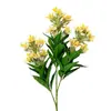 Flores Artificiais de Jasmim Frescas com 3 Galhos para Decoração Suave Interna, Flores Artificiais para Arranjo Floral de Mesa de Jantar, Adereço para Arranjo de Flores de Seda