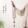 Nueva cadena para teléfono móvil de calabaza de sándalo estilo chino, cadena larga cruzada, accesorio de cultura tradicional china, collar vintage de cuentas budistas, cadena para suéter