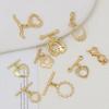 Coleção de Acessórios com Botões de Pérola Cobre Banhado Ouro Real Microincrustação Pulseira Colar DIY Feito à Mão Conexão em Espiral Fivela OT