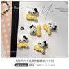 Acessórios de Unha Cartoon Gato Preto e Branco, Populares Online, Decorações de Strass para Unha Laço Fofo Cartoon Hello Kitty