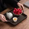 Plato de Fruta Cerámico Chino, Plato Alto, Mesa de Café de Sala de Estar en Casa, Plato de Homenaje, Plato para Bocadillos y Té, Plato de Bocadillos de Aspecto Elegante
