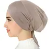 Chapéu de Malha com Recortes e Modal Elástico com Cordão Ajustável e Tiras Ajustáveis de Cor Pura