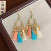 Brincos de Borla para Viagem Yunnan Dali Lijiang Brincos Longos Personalizados Boêmios Brincos de Estilo Étnico Retrô