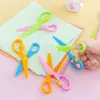 Tesoura de segurança toda em plástico para artesanato infantil corte de papel tesoura de mola não machuca as mãos jardim de infância DIY tesouras pequenas tesouras atacado