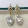 Aretes de Perla de Agua Dulce Natural, Cola de Pez de Perla de Forma Irregular, Joyería de Perlas de Alta Gama, Suministro Mayorista para Transmisiones en Vivo