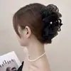 Princesa en la Huida Lazo Grande Pinza para el Cabello Accesorios Coreanos Pinza de Tiburón Pinza para el Cabello de Sentido Avanzado Adorno para la Cabeza de Mujer