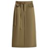 Plus Size Fat mm Design Único Cintura Alta Saia com Tiras Feminina Outono Nicho Fenda Elegante Look Emagrecedor Saia