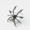 Personalidade coreana Black Spider broche de strass Metal Feminino corpete acessórios vintage atacado Halloween