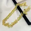 Cadena para Clavícula de Hoja de Metal de Lujo Ligero Europeo y Americano para Mujer, Dulce y Fresca, Estilo Nicho Picante, Artesanía Pesada, Estilo Minimalista, Collar de Nicho