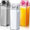 Venta Caliente Transfronteriza Taza Cuadrada de Leche Creativa Gran Capacidad 1000ML Botella de Leche de Plástico En Stock Se Puede Imprimir Logo