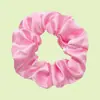Diadema de Scrunchie de Color Sólido de Satén Elástico para el Cabello, Accesorio para el Cabello Plegado Europeo y Americano, Cuerda para el Cabello