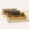 Fabricantes vendem um grande número de escova de aço inoxidável com cerdas de cobre 6*16 para texto e brincar, escova de aço inoxidável, escova de arame de cobre puro com cabo de madeira