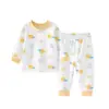 Conjunto de Top de Manga Larga y Pantalones de Otoño para Niños Ropa Interior Separada Infantil Algodón Puro Pijamas de Bebé Ropa de Casa de Manga Larga para Niñas de Primavera y Otoño