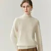 Estilo Novo Outono e Inverno 100% Caxemira Gola Alta Meio Tricô Feminino Minimalista Versátil Modelador Suéter Camada Base