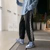 Pantalones casuales con costuras en color contrastante para hombre, primavera y otoño, estilo ins de Hong Kong, pantalones de estudiante sueltos de marca de moda, pantalones deportivos con puño en el tobillo