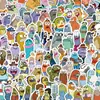 100 pegatinas de dibujos animados de peces con parte inferior de bikini para decoración transfronteriza de equipaje, fundas de teléfono y cuadernos, al por mayor