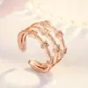 Exportar a Europa y América Anillo Sencillo Blanco Estrella de Diamante AliExpress wish Joyería de Circonita Diamante Caliente