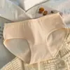Ropa interior de algodón puro para mujer con entrepierna antibacteriana, estilo coreano, tiro medio, estilo japonés, simple, cómoda, sin costuras, transpirable, calzones para chica joven