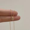 Collar entrelazado para mujer, Colgante de doble anillo de circón de verano, Cadena para clavícula de lujo ligero, Diseño de nicho, Estilo simple japonés y coreano