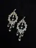 Brincos de Gota Vazados com Diamantes Completos de Luxo Leve Estilo Francês, Brincos Exagerados de Personalidade de Luxo Retro para Noite para Mulheres
