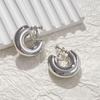 Aretes de metal estilo europeo y americano en forma de C para mujer, retro, gruesos, brillantes, sin perforación, clip para la oreja simple, venta al por mayor transfronteriza