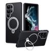 Para funda de teléfono móvil S25 MagSafe magnética 360 soporte fibra de carbono doble anillo Samsung S24ULTRA funda de teléfono móvil