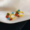 Brincos de franja com contas de zircônia azul vintage, estilo retrô francês, luxo leve e sensação de alta qualidade