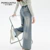 Jeans muy bonitos para niñas primavera 2025 nuevos pantalones de pierna ancha para escuela secundaria pantalones sueltos para niñas primavera y otoño