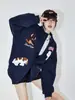 Suéter Cardigan Pesado Bordado de Cachorrinho Cartoon Fofo para Primavera e Outono Feminino Estilo Coreano Estilo Preguiçoso Solto Jaqueta Bf