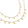 Design Silencioso e Elegante, Doce e Romântico Aço Inoxidável Dourado 18K Pingente Estrela de Cinco Pontas de Aço Inoxidável Colar Joias Atacado