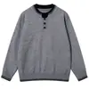 Suéter Masculino Casual Tendência 2026 Novo Corte Solto Gola Redonda Estilo Jovem Old-Money Color Block Desgastado
