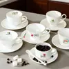 Conjunto de Xícaras de Café e Chá da Tarde Estilo Europeu no Atacado, Conjunto Simples de Xícaras de Café de Cerâmica Branca Pura, Caneca e Pires de Porcelana China para Presente Promocional