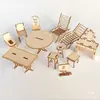 Muebles de Madera Ensamblados Edificio en Miniatura Mesa de Arena Diseño de Interiores Arte Ambiental Modelo Materiales DIY Mini Hecho a Mano