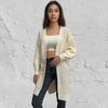 Amazon outono e inverno novo suéter cardigan de comércio exterior Europa e Estados Unidos solto casual oco casaco suéter feminino