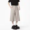Calça casual listrada de alta qualidade estilo "old money" para o dia a dia masculina verão nova perna larga solta sete-pontos comprimento médio shorts modernos
