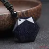 Colgante de estrella de seis puntas de obsidiana Ujin colgante espiritual collar de arenisca azul colgante de cristal para hombres y mujeres venta al por mayor