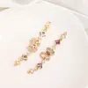 Cadena Media de Mariposa Chapada en Oro de 14K que Conserva el Color, Zirconia, Pulsera de Perlas y Cristales Hecha a Mano para DIY, Accesorios de Joyería de Cadena de Perlas