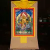 Buda Yuan Hui Huang Caishen Thangka Cinco Sobrenomes Deus da Riqueza Estilo Xizang Pintura Decorativa de Entrada Thangka Feito à Mão Pintura Suspensa de Buda Murais