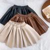 Roupas infantis outono e inverno novo saia infantil para bebês em couro PU saia plissada lisa versátil estilo coreano TW081